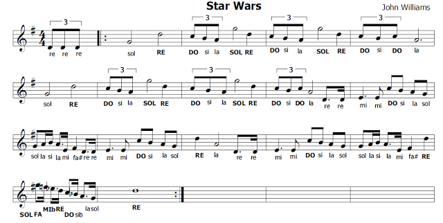 Partitura - Star Wars en Flauta
